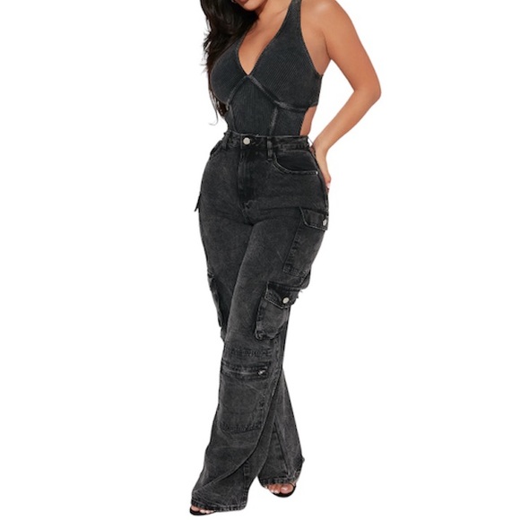 [Fashion Nova] Mineral Wash Bodysuit - Picture 3 of 5